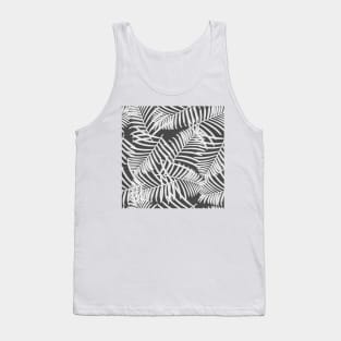 Black And White Palm Leaves Pattern Seamless Tank Top